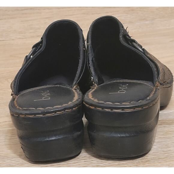 B.O.C. Womans 11M Black Western Strap Metal Ring Clog Mule Shoe Pre-owned - Picture 6 of 8